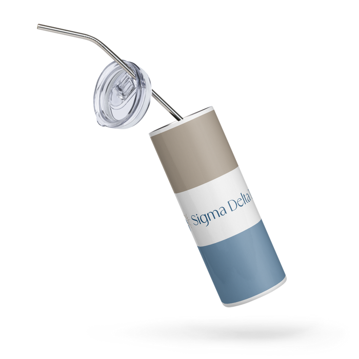 Sigma Delta Tau Stainless Steel Skinny Tumbler 20 OZ Overall Print