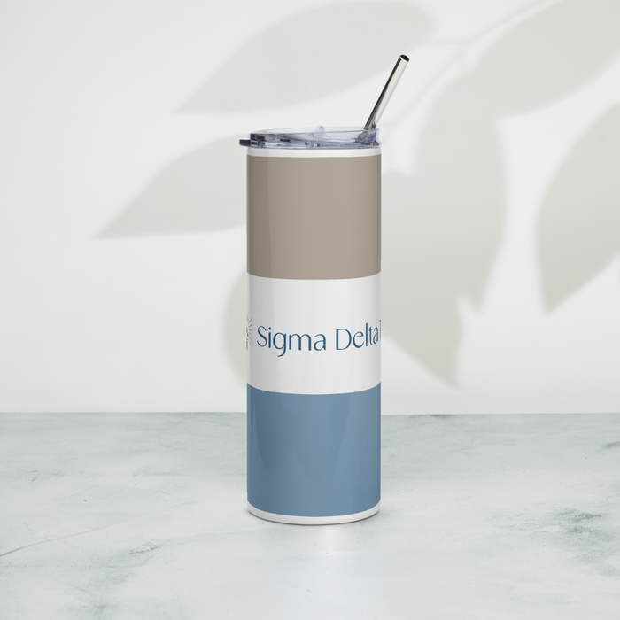 Sigma Delta Tau Stainless Steel Skinny Tumbler 20 OZ Overall Print