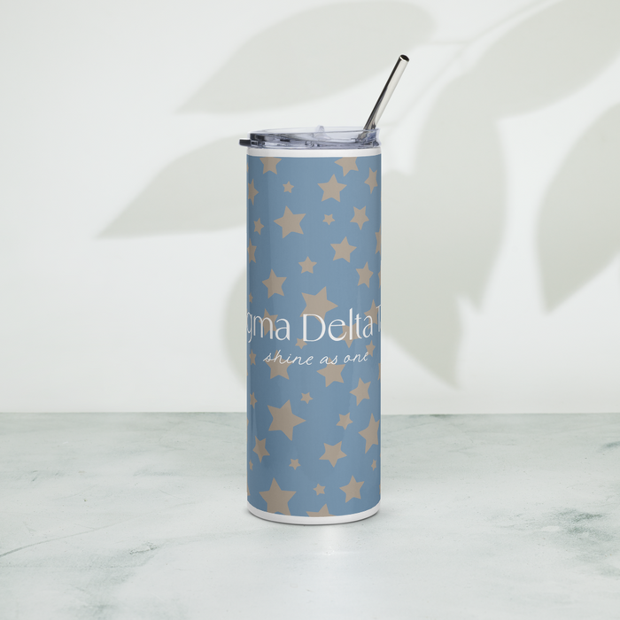 Sigma Delta Tau Stainless Steel Skinny Tumbler 20 OZ Overall Print