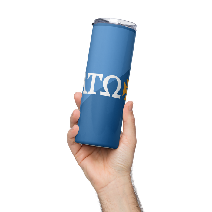 Alpha Tau Omega Stainless Steel Skinny Tumbler 20 OZ Overall Print