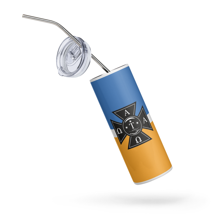 Alpha Tau Omega Stainless Steel Skinny Tumbler 20 OZ Overall Print