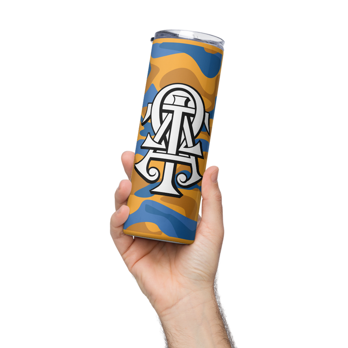 Alpha Tau Omega Stainless Steel Skinny Tumbler 20 OZ Overall Print