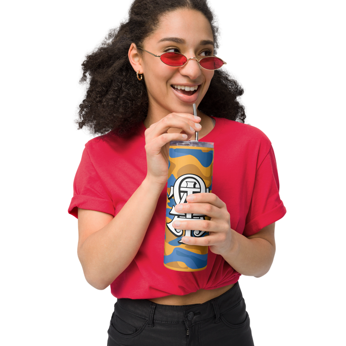 Alpha Tau Omega Stainless Steel Skinny Tumbler 20 OZ Overall Print