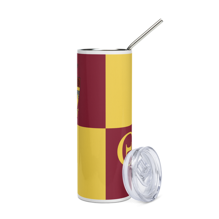 Theta Tau Stainless Steel Skinny Tumbler 20 OZ Overall Print
