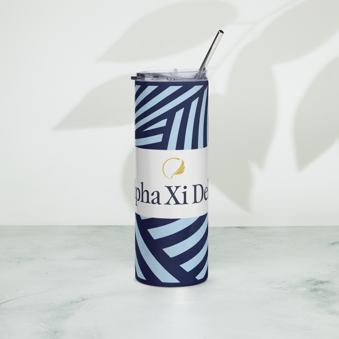 Alpha Xi Delta Stainless Steel Skinny Tumbler 20 OZ Overall Print