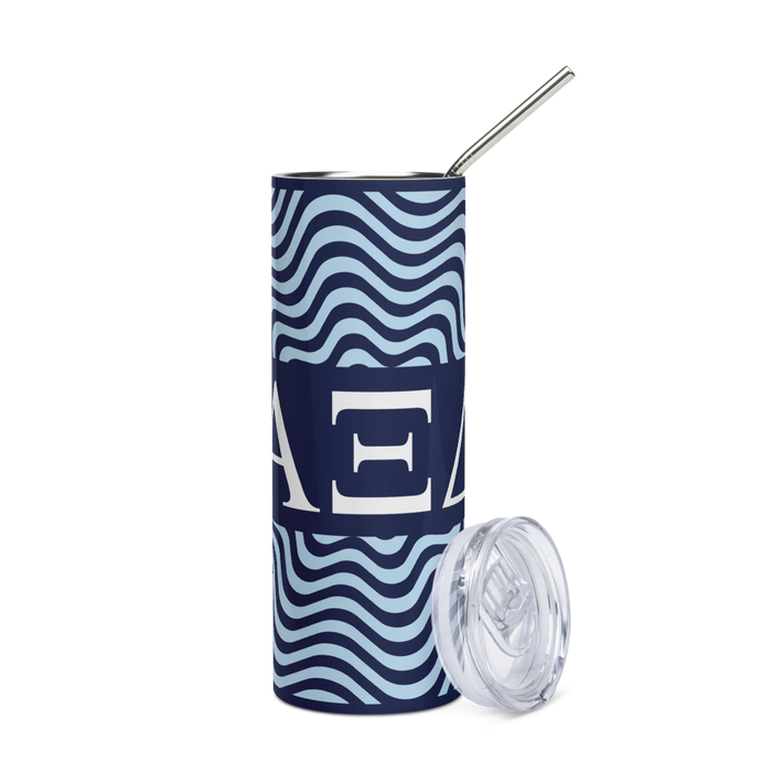Alpha Xi Delta Stainless Steel Skinny Tumbler 20 OZ Overall Print