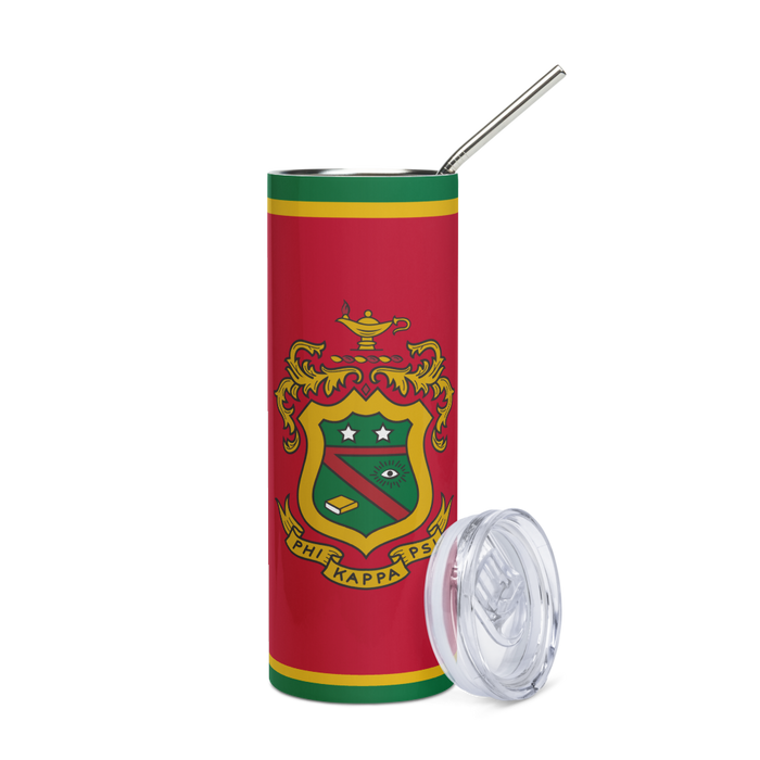 Phi Kappa Psi Stainless Steel Skinny Tumbler 20 OZ Overall Print