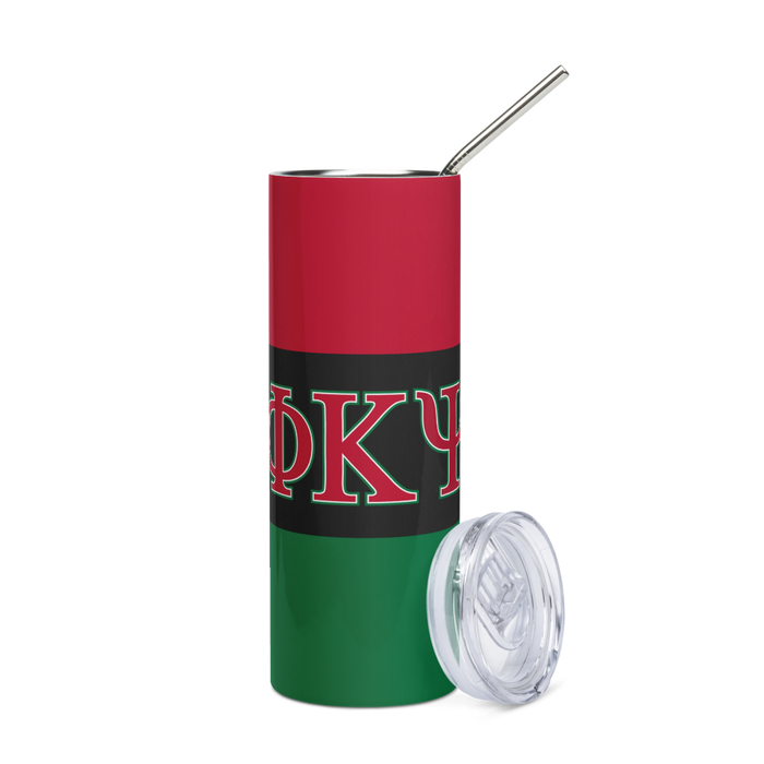 Phi Kappa Psi Stainless Steel Skinny Tumbler 20 OZ Overall Print