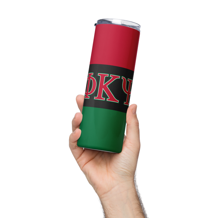 Phi Kappa Psi Stainless Steel Skinny Tumbler 20 OZ Overall Print