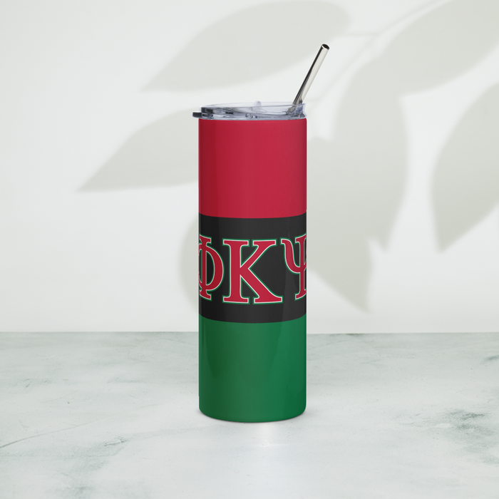 Phi Kappa Psi Stainless Steel Skinny Tumbler 20 OZ Overall Print