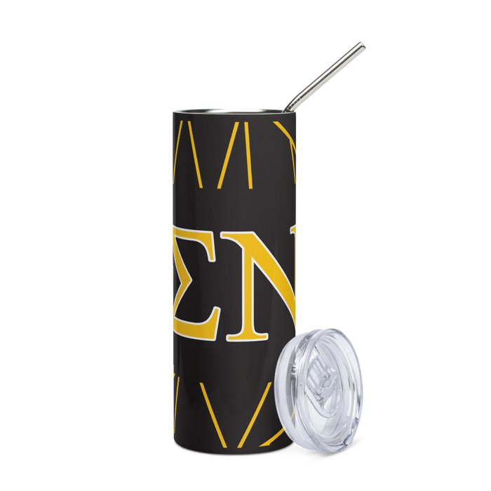 Sigma Nu Stainless Steel Skinny Tumbler 20 OZ Overall Print