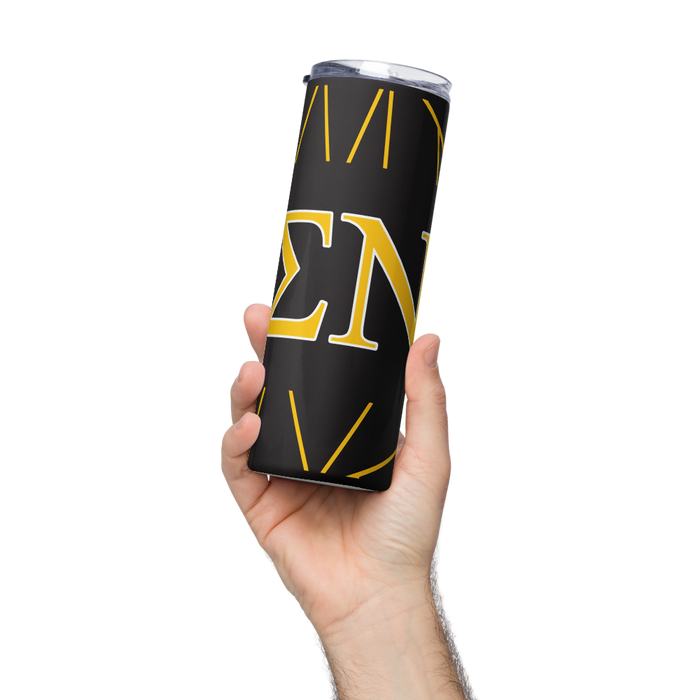 Sigma Nu Stainless Steel Skinny Tumbler 20 OZ Overall Print