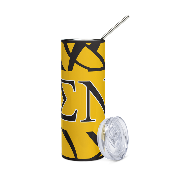 Sigma Nu Stainless Steel Skinny Tumbler 20 OZ Overall Print