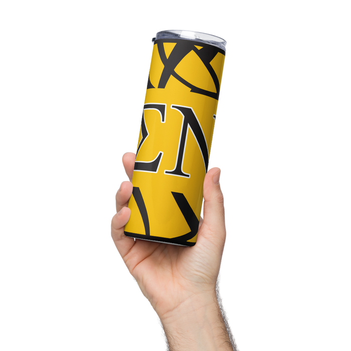 Sigma Nu Stainless Steel Skinny Tumbler 20 OZ Overall Print