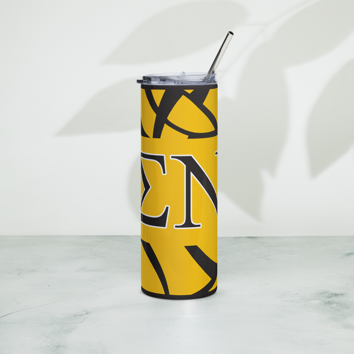 Sigma Nu Stainless Steel Skinny Tumbler 20 OZ Overall Print