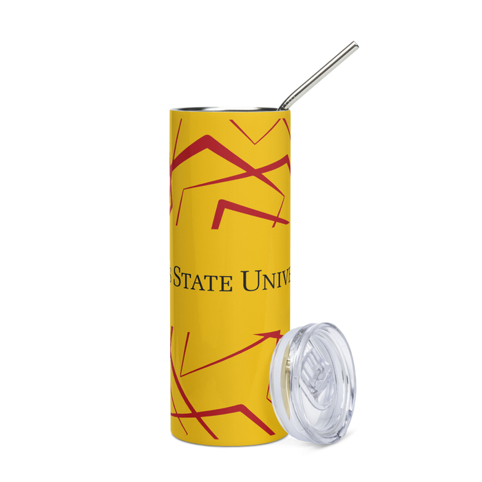 Ferris State University Stainless Steel Skinny Tumbler 20 OZ Overall Print