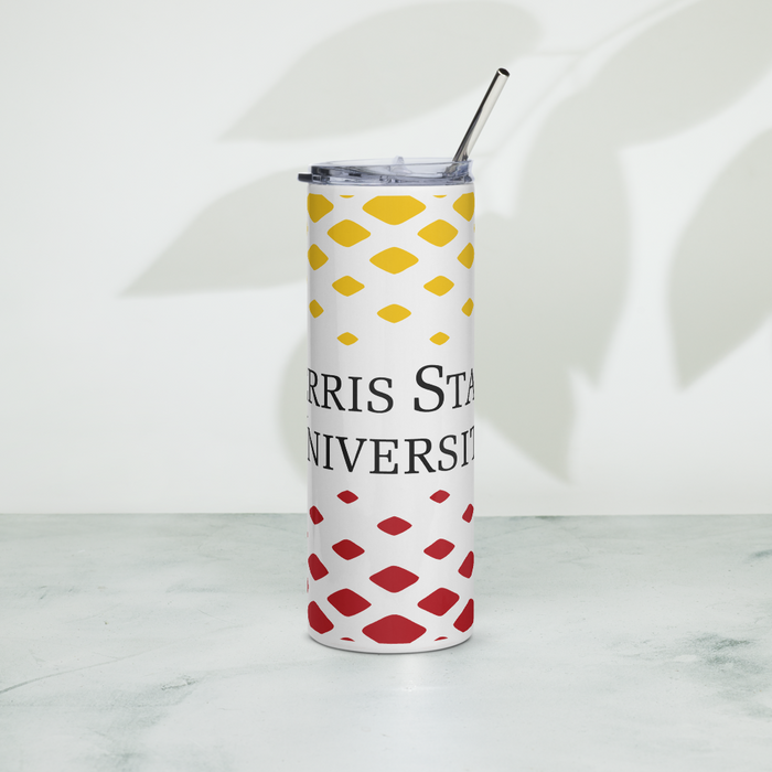 Ferris State University Stainless Steel Skinny Tumbler 20 OZ Overall Print