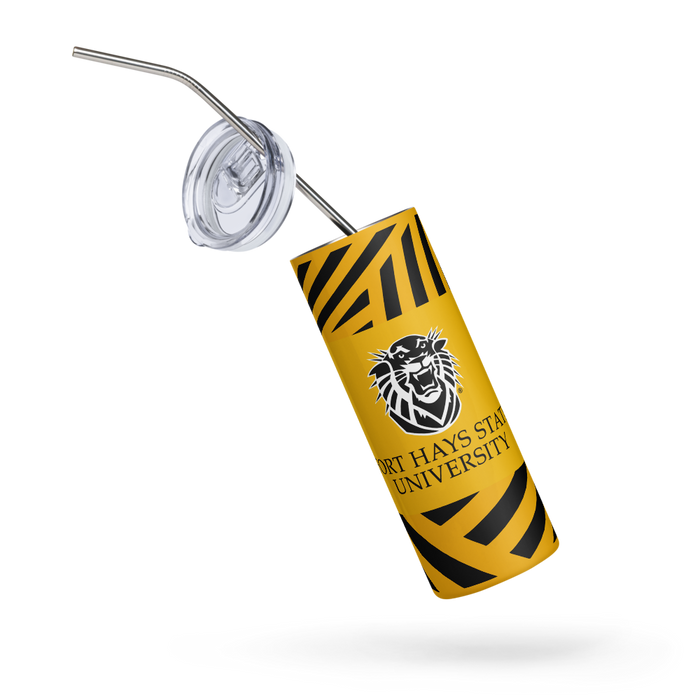 Fort Hays State University Stainless Steel Skinny Tumbler 20 OZ Overall Print