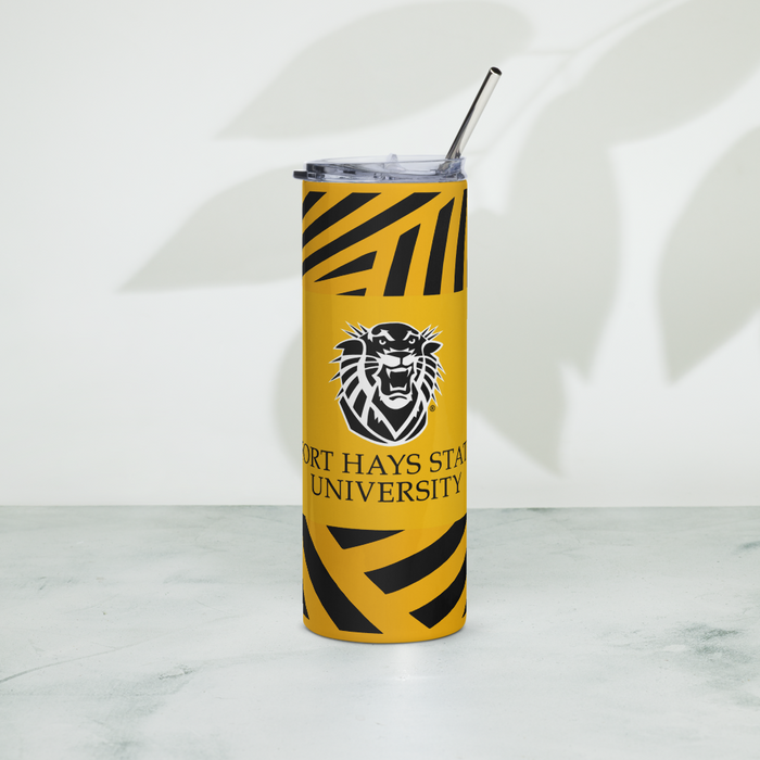 Fort Hays State University Stainless Steel Skinny Tumbler 20 OZ Overall Print