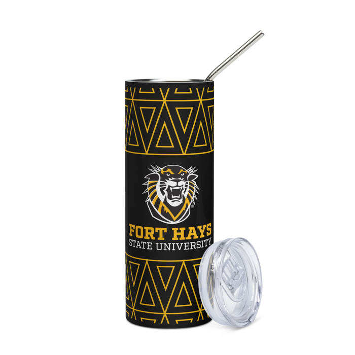 Fort Hays State University Stainless Steel Skinny Tumbler 20 OZ Overall Print