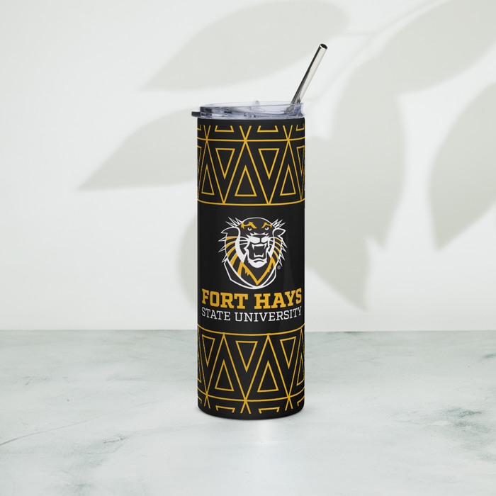 Fort Hays State University Stainless Steel Skinny Tumbler 20 OZ Overall Print