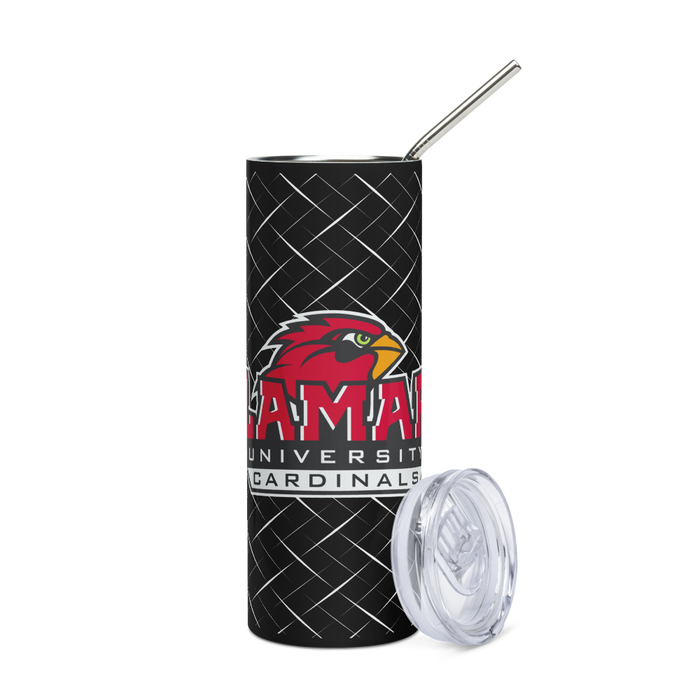Lamar University Stainless Steel Skinny Tumbler 20 OZ Overall Print