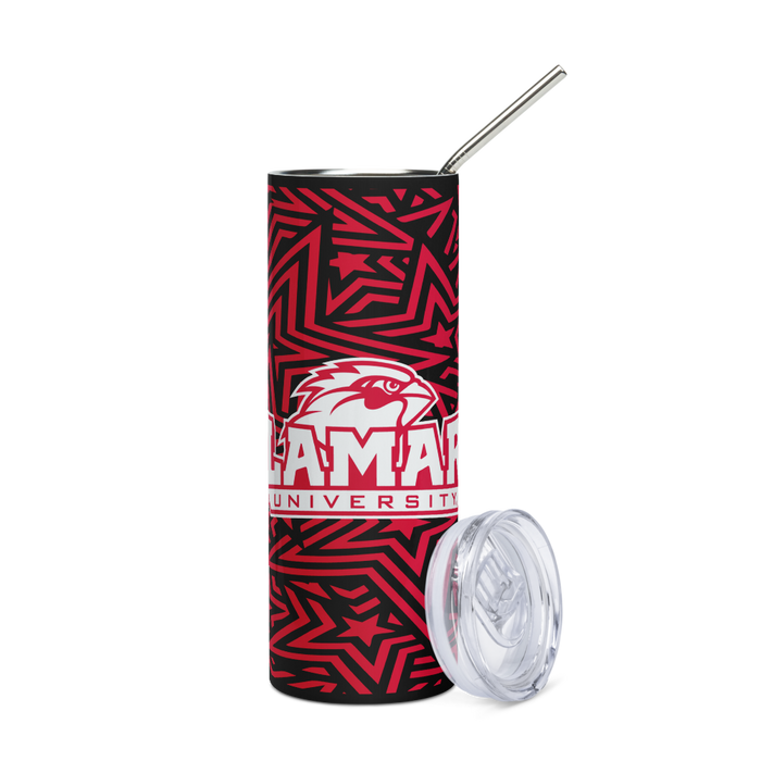 Lamar University Stainless Steel Skinny Tumbler 20 OZ Overall Print