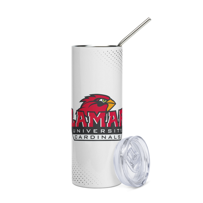 Lamar University Stainless Steel Skinny Tumbler 20 OZ Overall Print