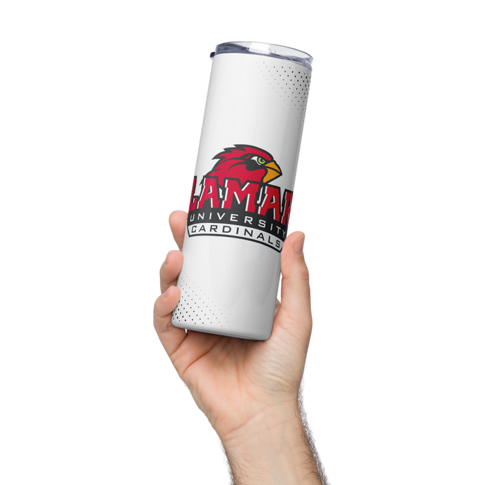 Lamar University Stainless Steel Skinny Tumbler 20 OZ Overall Print