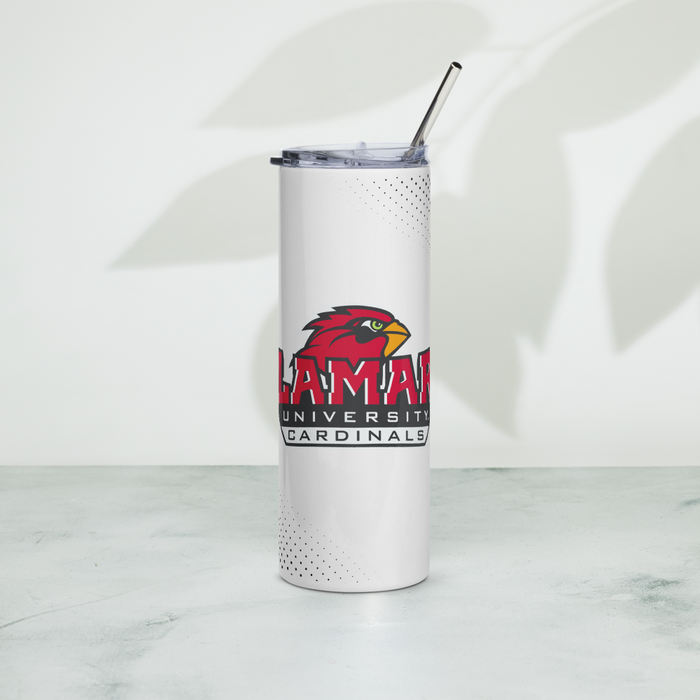 Lamar University Stainless Steel Skinny Tumbler 20 OZ Overall Print