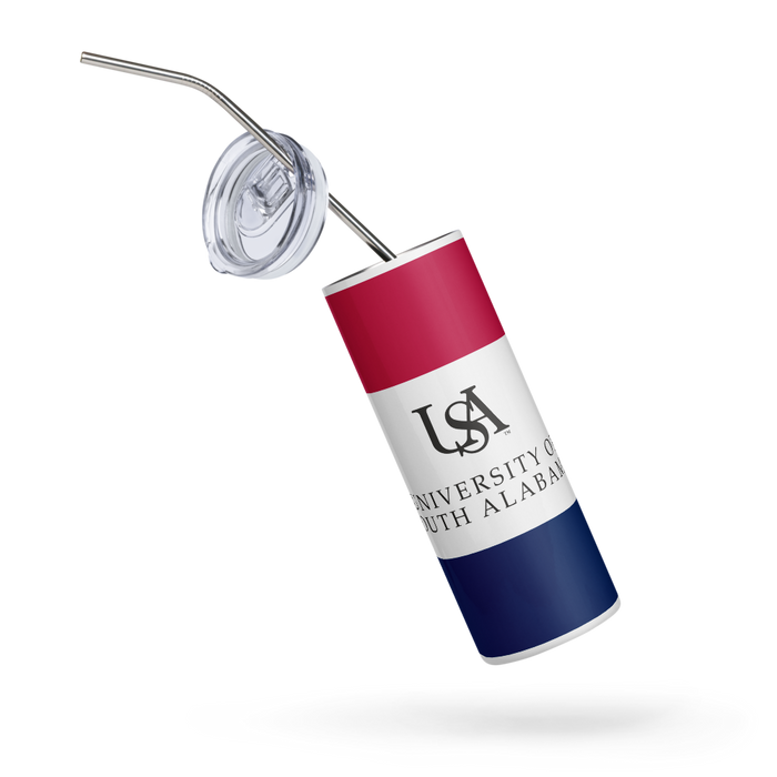 University of South Alabama Stainless Steel Skinny Tumbler 20 OZ Overall Print