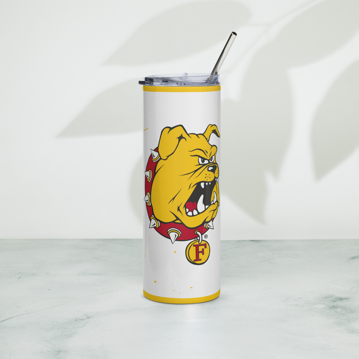 Ferris State University Stainless Steel Skinny Tumbler 20 OZ Overall Print