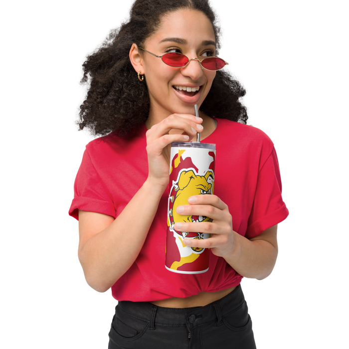 Ferris State University Stainless Steel Skinny Tumbler 20 OZ Overall Print