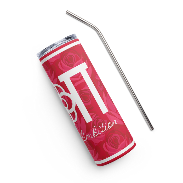 Alpha Omicron Pi Stainless Steel Skinny Tumbler 20 OZ Overall Print