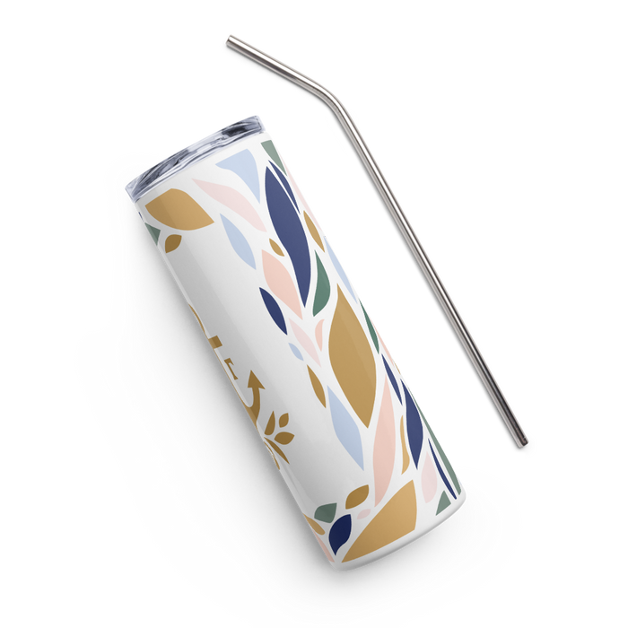 Delta Gamma Stainless Steel Skinny Tumbler 20 OZ Overall Print