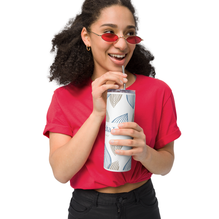 Sigma Delta Tau Stainless Steel Skinny Tumbler 20 OZ Overall Print