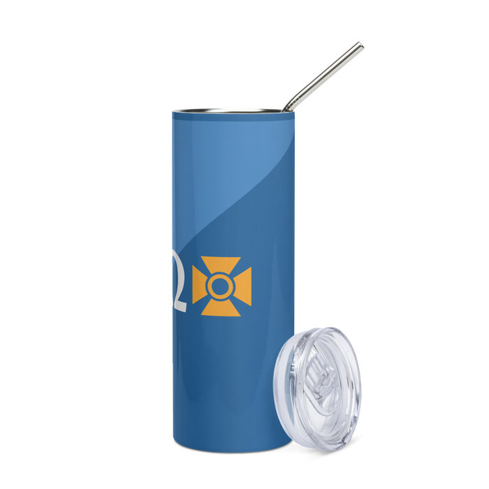 Alpha Tau Omega Stainless Steel Skinny Tumbler 20 OZ Overall Print