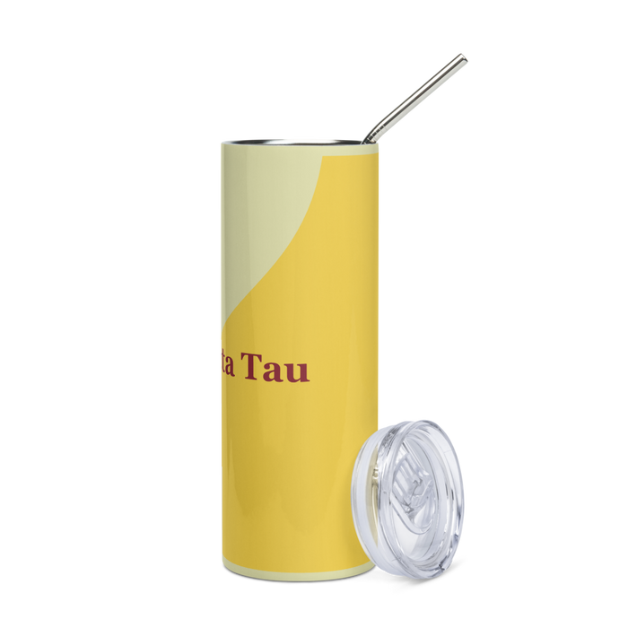 Theta Tau Stainless Steel Skinny Tumbler 20 OZ Overall Print