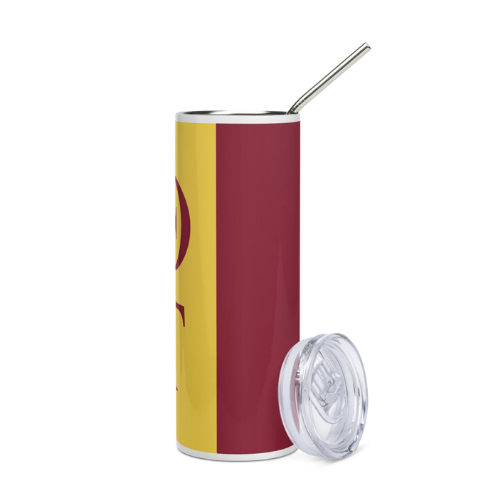 Theta Tau Stainless Steel Skinny Tumbler 20 OZ Overall Print