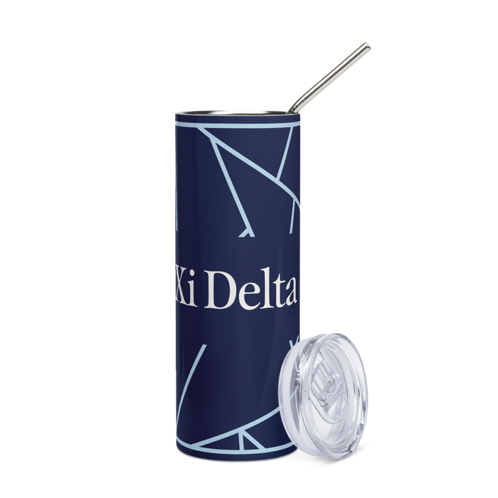Alpha Xi Delta Stainless Steel Skinny Tumbler 20 OZ Overall Print