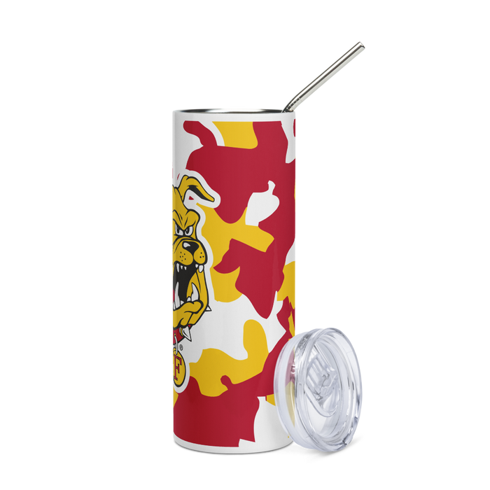 Ferris State University Stainless Steel Skinny Tumbler 20 OZ Overall Print