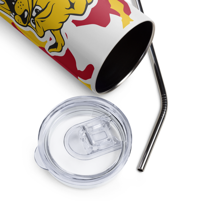 Ferris State University Stainless Steel Skinny Tumbler 20 OZ Overall Print