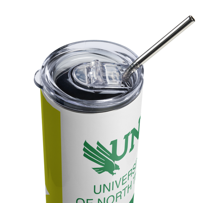 University of North Texas Stainless Steel Skinny Tumbler 20 OZ Overall Print