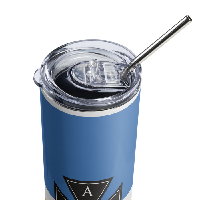 Alpha Tau Omega Stainless Steel Skinny Tumbler 20 OZ Overall Print