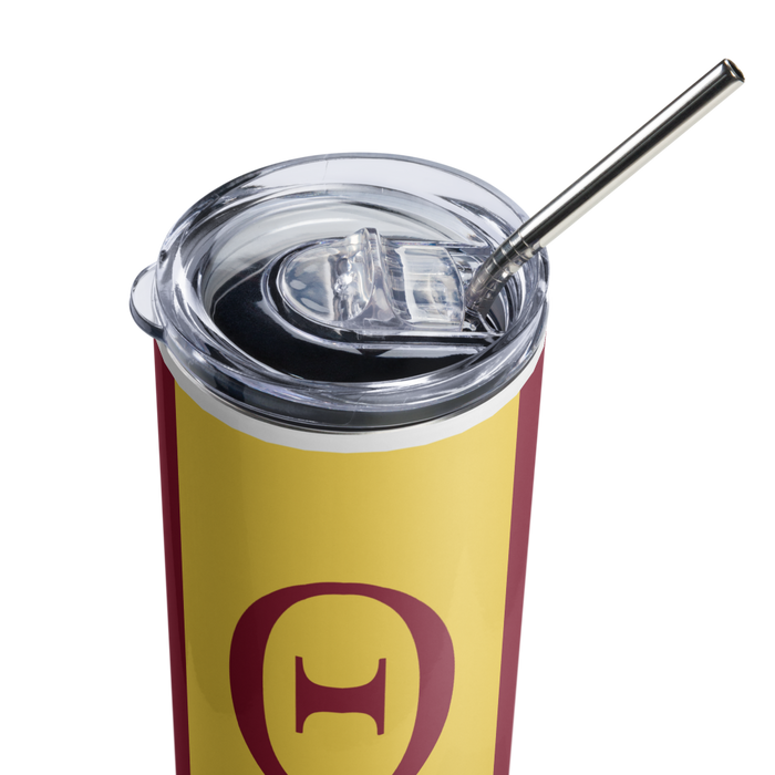 Theta Tau Stainless Steel Skinny Tumbler 20 OZ Overall Print