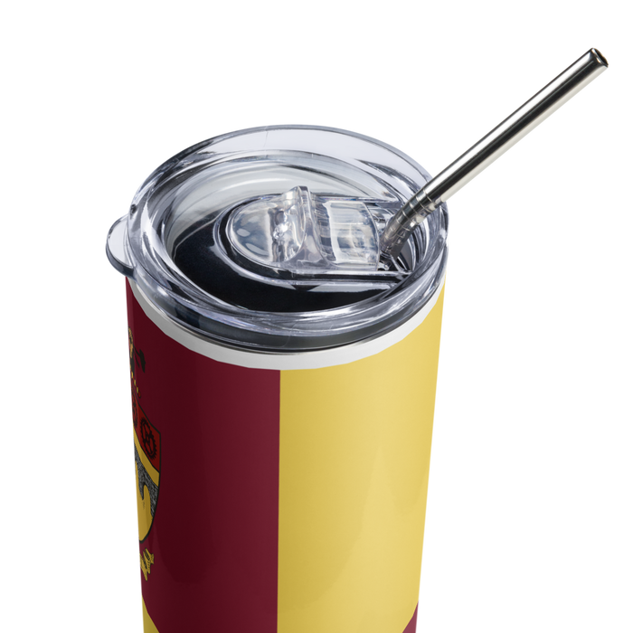 Theta Tau Stainless Steel Skinny Tumbler 20 OZ Overall Print