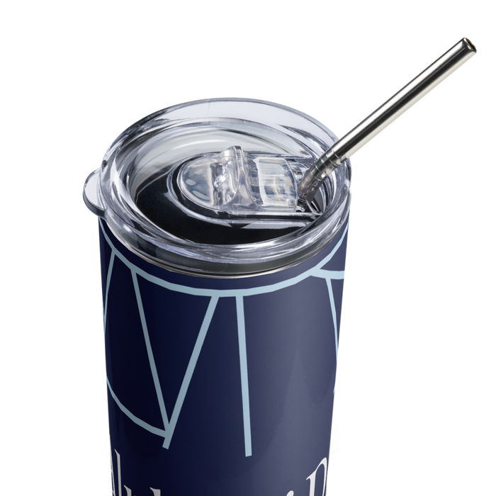 Alpha Xi Delta Stainless Steel Skinny Tumbler 20 OZ Overall Print