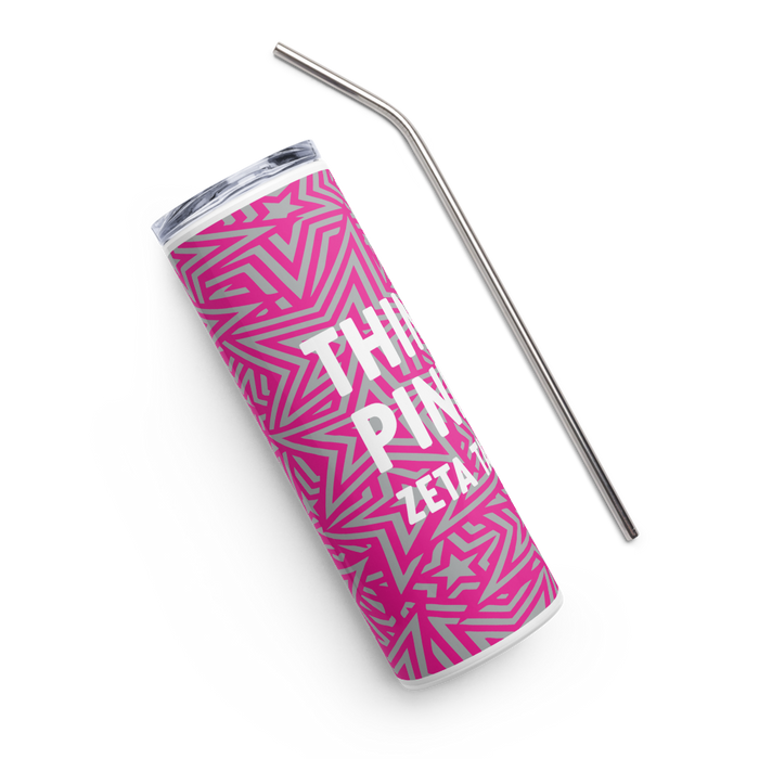 Zeta Tau Alpha Stainless Steel Skinny Tumbler 20 OZ Overall Print