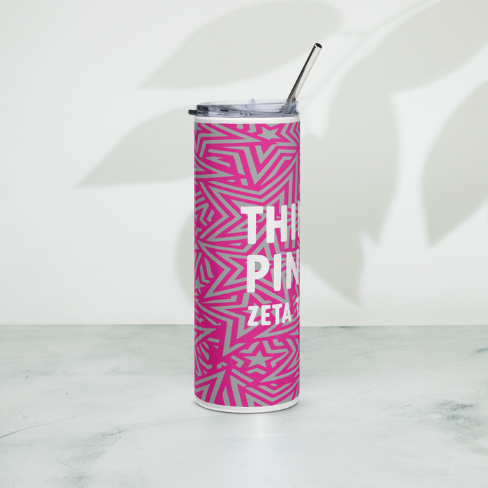 Zeta Tau Alpha Stainless Steel Skinny Tumbler 20 OZ Overall Print