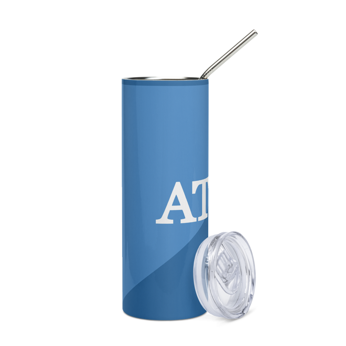 Alpha Tau Omega Stainless Steel Skinny Tumbler 20 OZ Overall Print